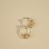 Polly Newman Crystal Bead Hoop Earrings Silver Plate