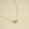 Polly Newman Mixed Metal Crystal Bead Chain Necklace Sterling Silver
