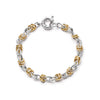 Polly Newman Mixed Metal Knot Chain Bracelet Silver Plate