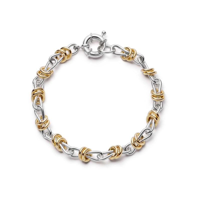 Polly Newman Mixed Metal Knot Chain Bracelet Silver Plate recommended