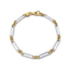Polly Newman Mixed Metal Paperclip Chain Bracelet Silver Plate
