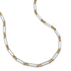 Polly Newman Mixed Metal Paperclip Chain Necklace Silver Plate