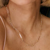 Polly Newman Mixed Metal Paperclip Chain Necklace Silver Plate