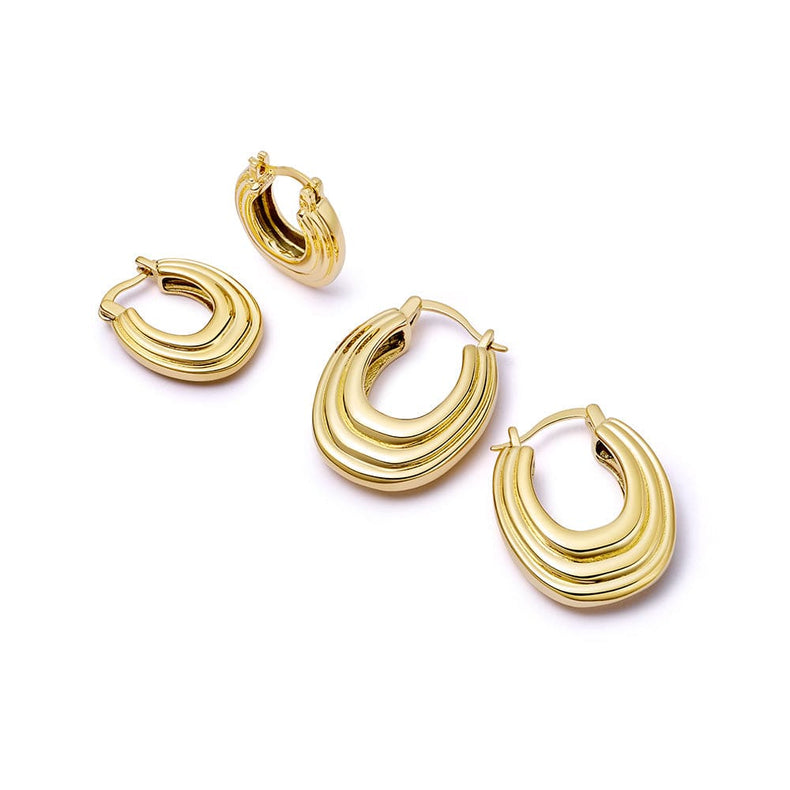 Polly Ridge Hoop Earring Stack 18ct Gold Plate
