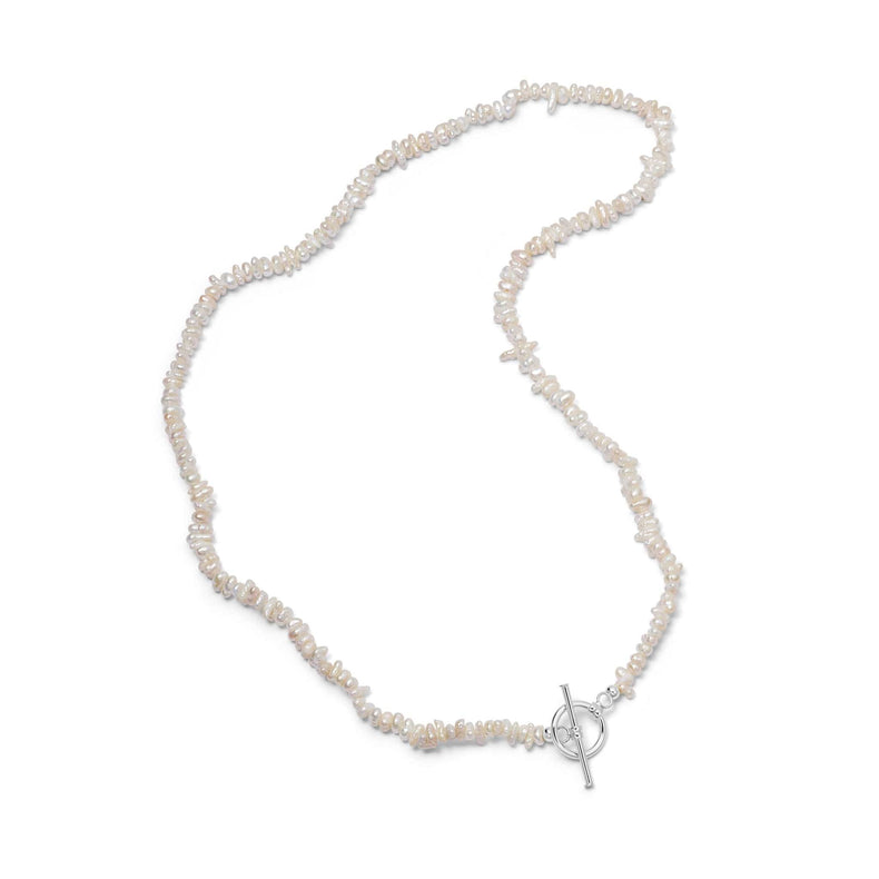 Polly Beach Pearl T Bar Necklace Sterling Silver recommended