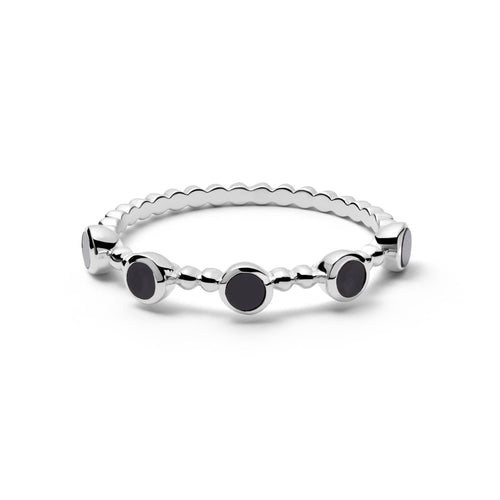 Polly Black Onyx Bobble Ring Sterling Silver