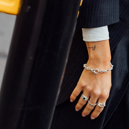 Polly Black Onyx Chunky Band Ring Silver Plate recommended