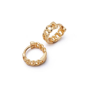 Polly Sayer Chain Huggie Hoop Earrings 18ct Gold Plate recommended