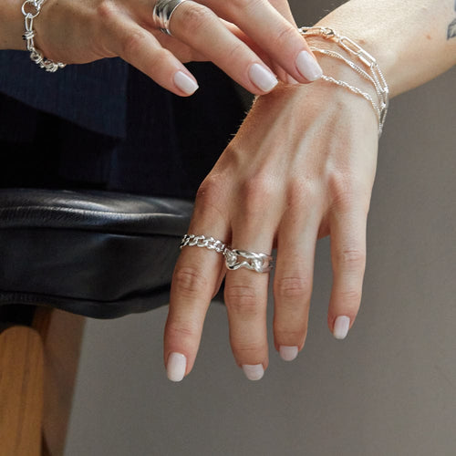 Polly Chain Look Silver Plate