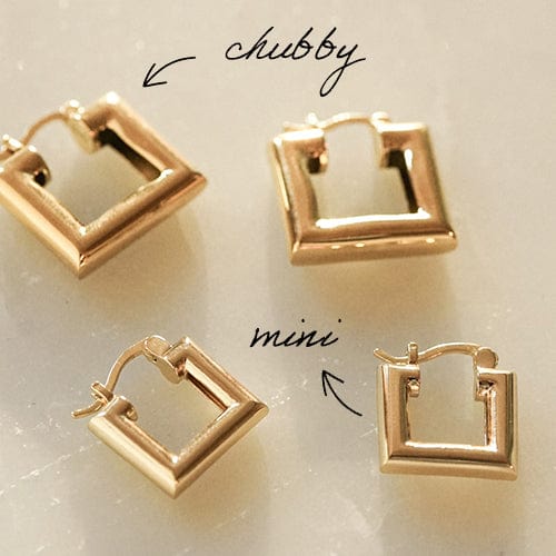 Polly Chubby Hoop Earring Stack 18ct Gold Plate