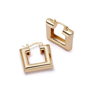 Polly Sayer Chubby Square Hoop Earrings 18ct Gold Plate recommended