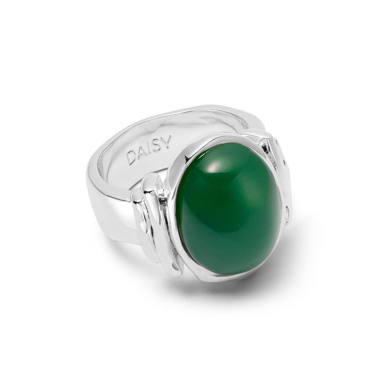 Polly Chunky Gemstone Ring Silver Plate