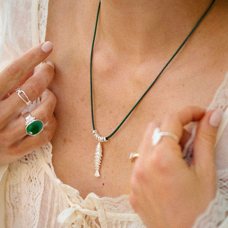 Polly Chunky Gemstone Ring Silver Plate