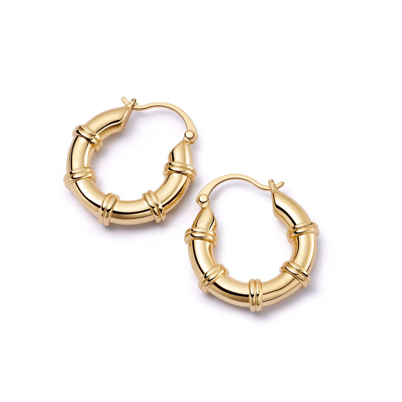 Polly Chunky Hoop Earrings 18ct Gold Plate