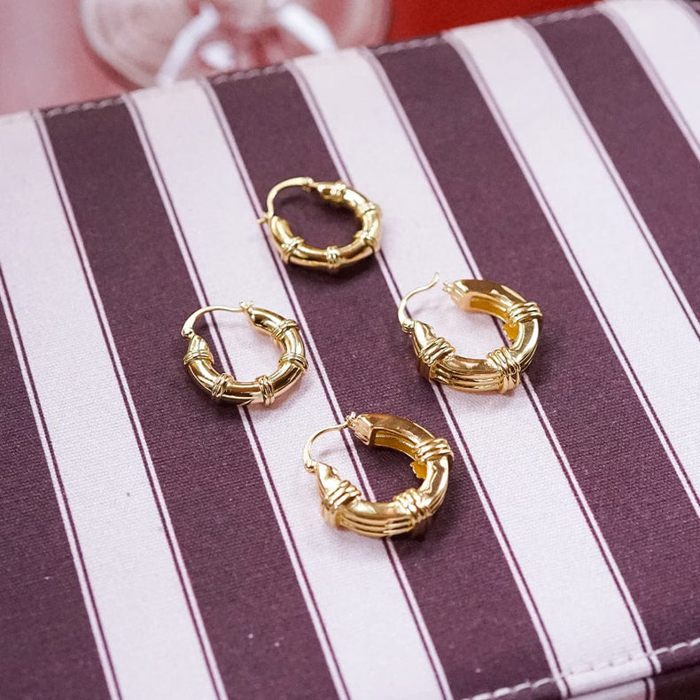 Polly Chunky Hoop Earrings 18ct Gold Plate