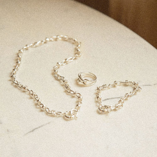 Polly Chunky Knot Look Silver Plate