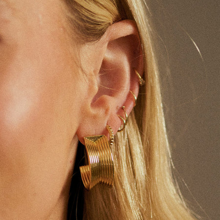 Polly Chunky Tidal Hoops 18ct Gold Plate recommended