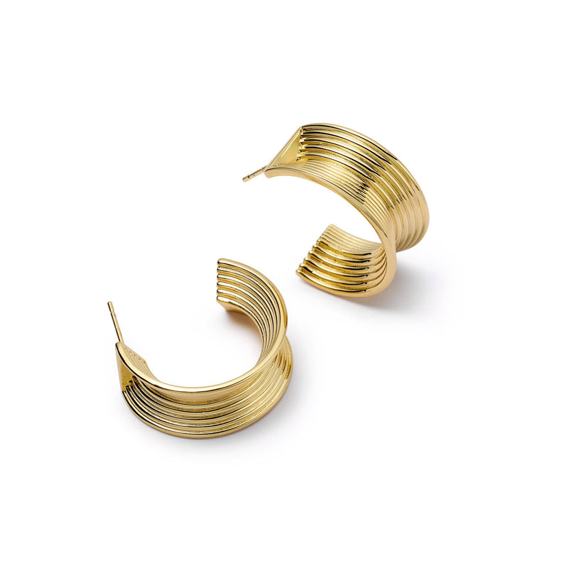 Polly Chunky Tidal Hoops 18ct Gold Plate recommended