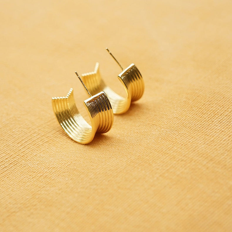 Polly Chunky Tidal Hoops 18ct Gold Plate