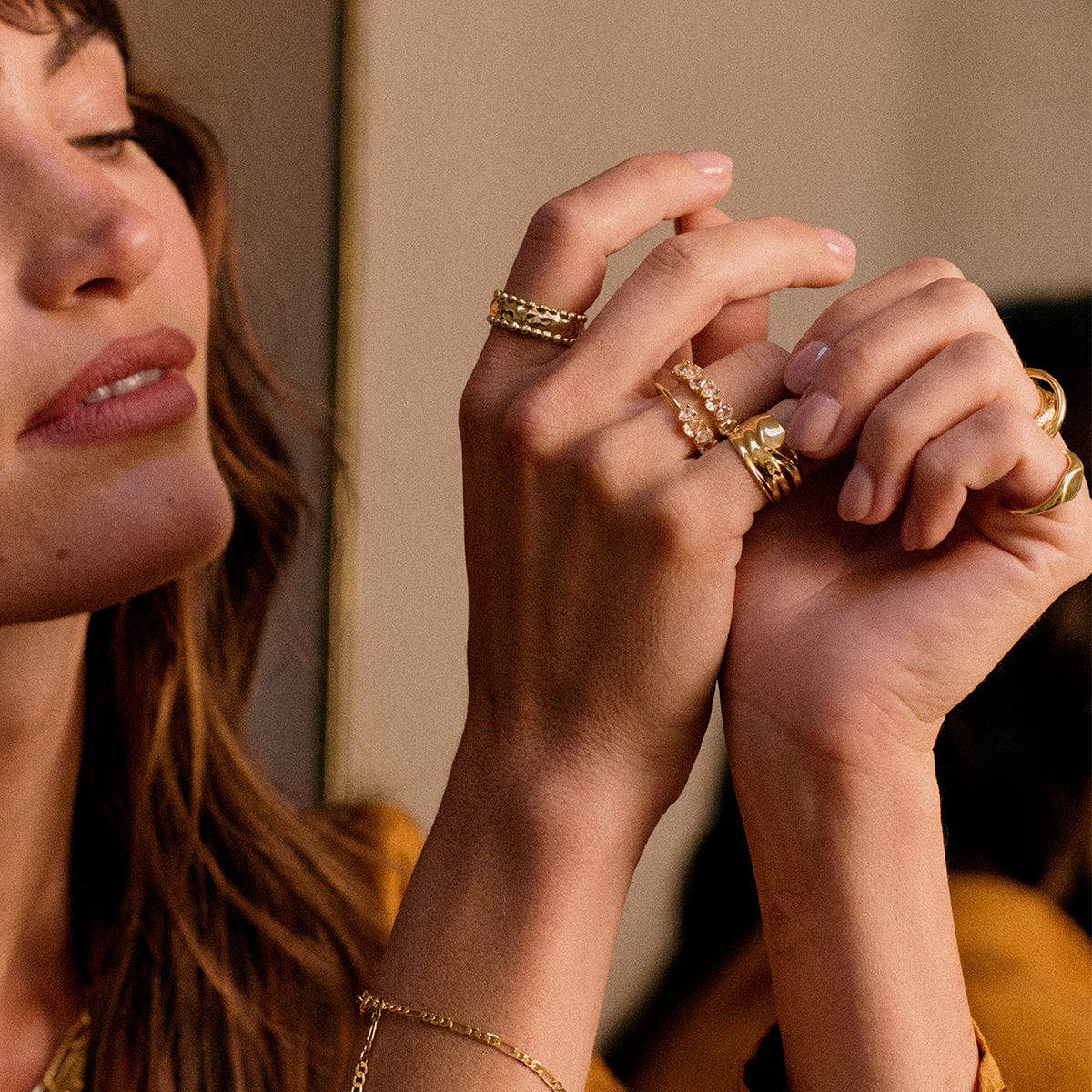 Polly Chunky Tidal Ring 18ct Gold Plate