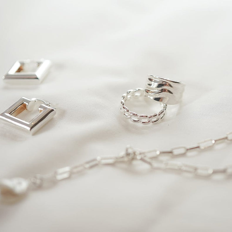 Polly Chunky Tidal Ring Sterling Silver