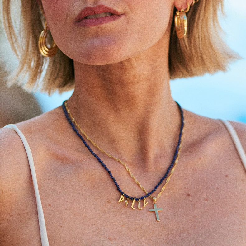 Polly Cross Necklace 18ct Gold Plate