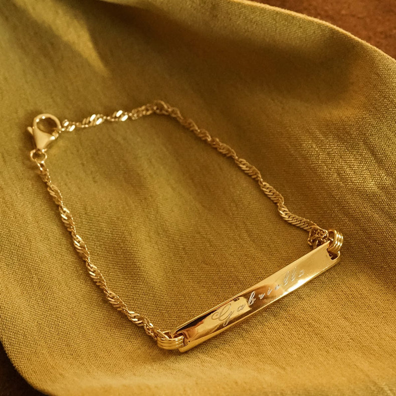 Polly Identity Tag Bracelet 18ct Gold Plate