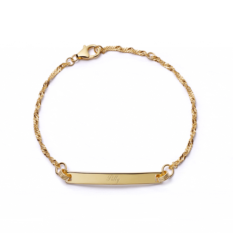Polly Identity Tag Bracelet 18ct Gold Plate