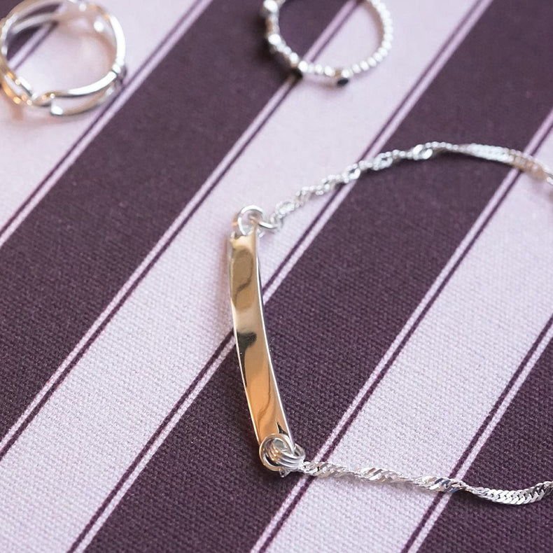 Polly Identity Tag Bracelet Sterling Silver