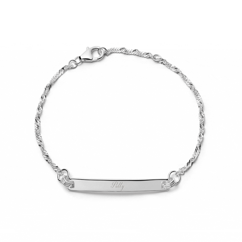 Polly Identity Tag Bracelet Sterling Silver