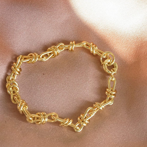 Polly Knot Chain Bracelet 18ct Gold Plate