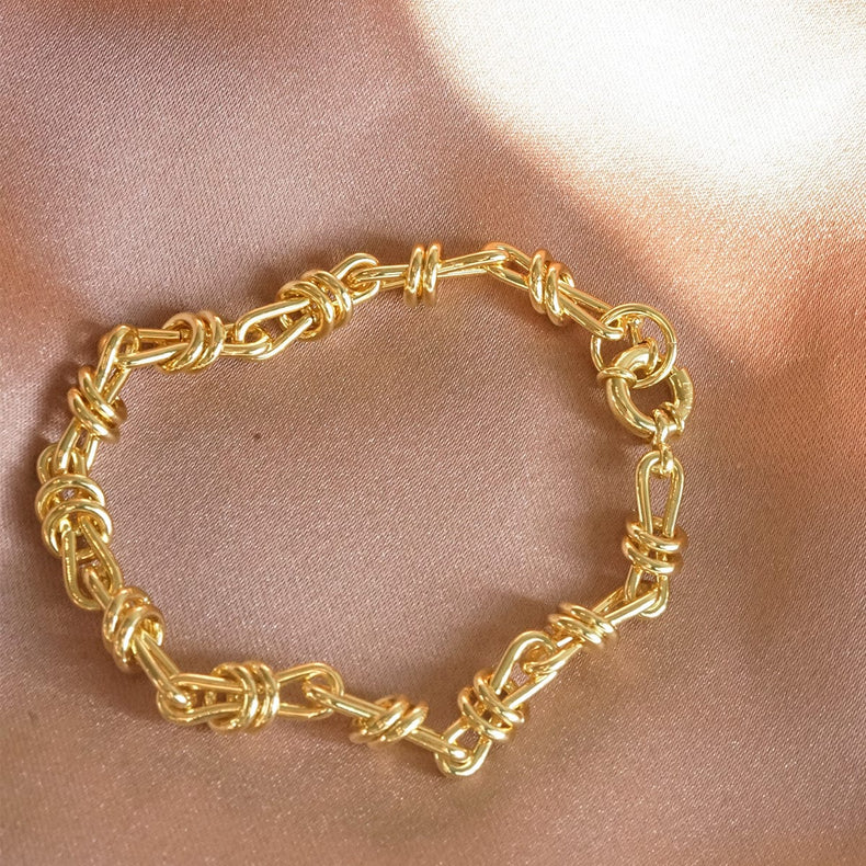 Polly Knot Chain Bracelet 18ct Gold Plate