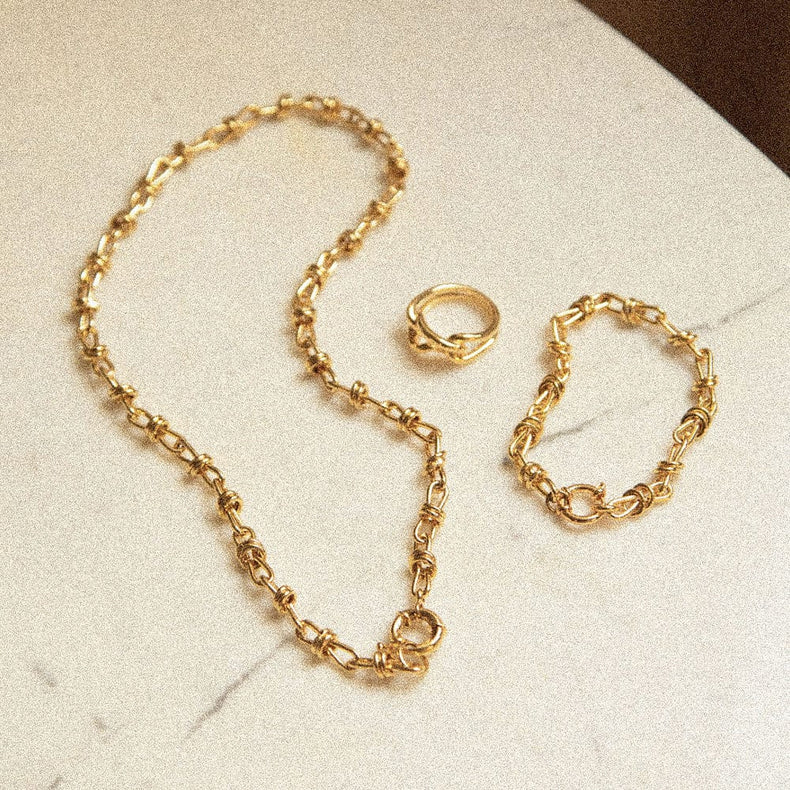 Polly Knot Chain Layering Set 18ct Gold Plate