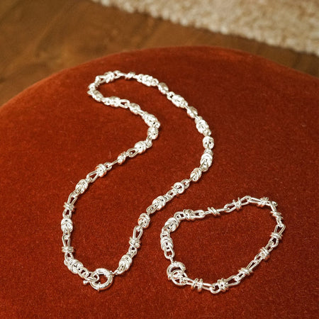 Polly Knot Chain Layering Set Silver Plate recommended