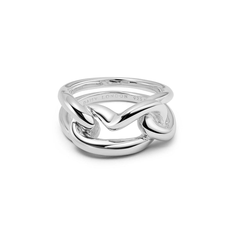 Polly Large Knot Chain Ring Sterling Silver