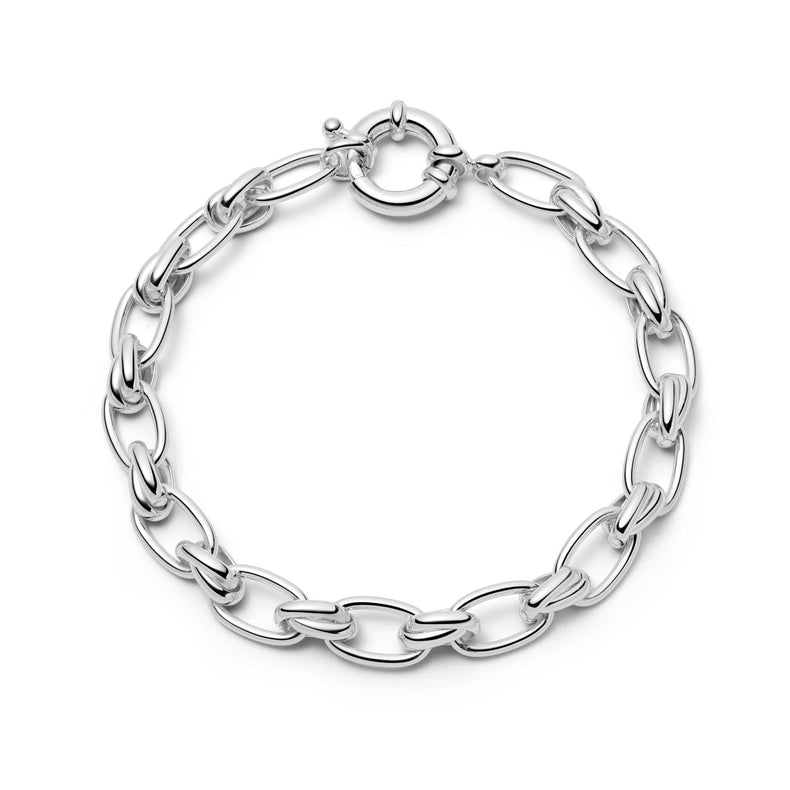 Polly Vintage Link Chain Bracelet Silver Plate