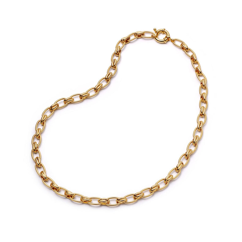 Polly Vintage Link Chain Necklace 18ct Gold Plate