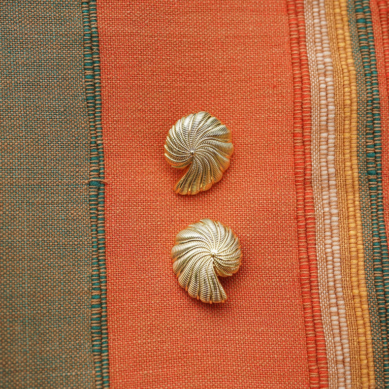 Polly Oversized Shell Stud Earrings 18ct Gold Plate