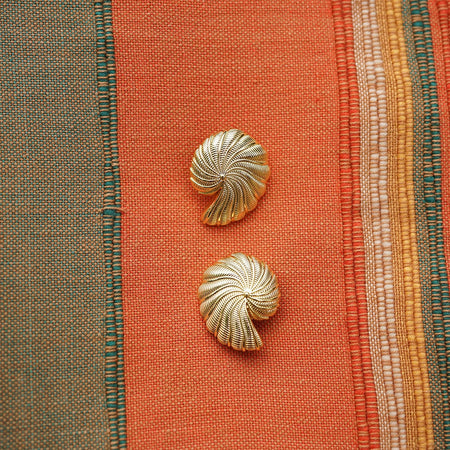 Polly Oversized Shell Stud Earrings 18ct Gold Plate recommended
