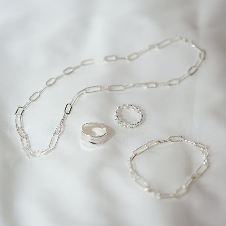 Polly Paper Clip Layering Set Silver Plate