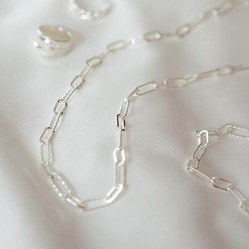 Polly Paperclip Chain Necklace Silver Plate