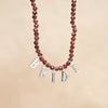 Polly Personalised Garnet Bead Necklace Sterling Silver
