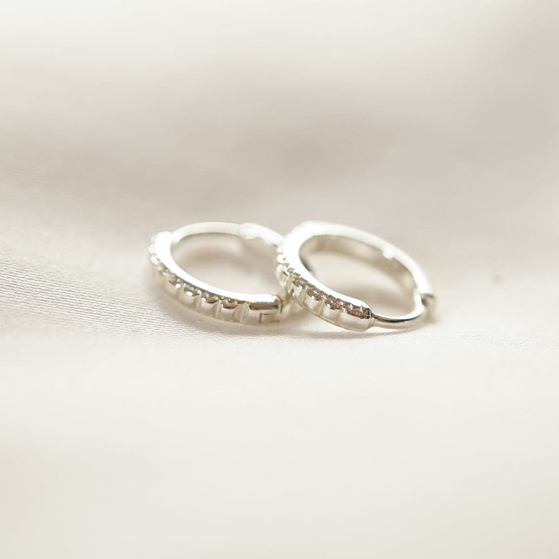 Polly Ridge Huggie Hoop Earrings Sterling Silver