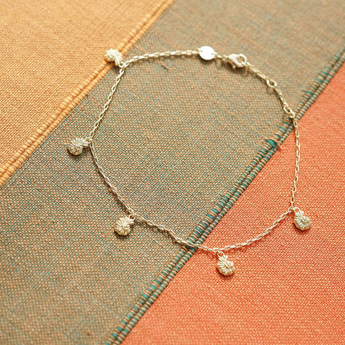 Polly Shell Charm Anklet 18ct Gold Plate