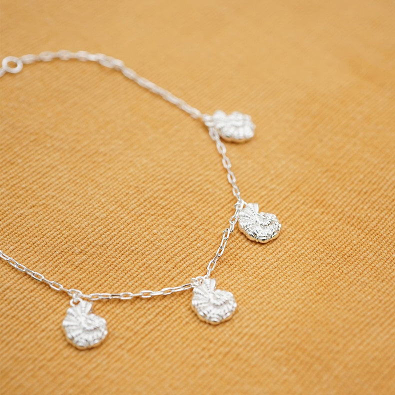 Polly Shell Charm Bracelet Silver Plate