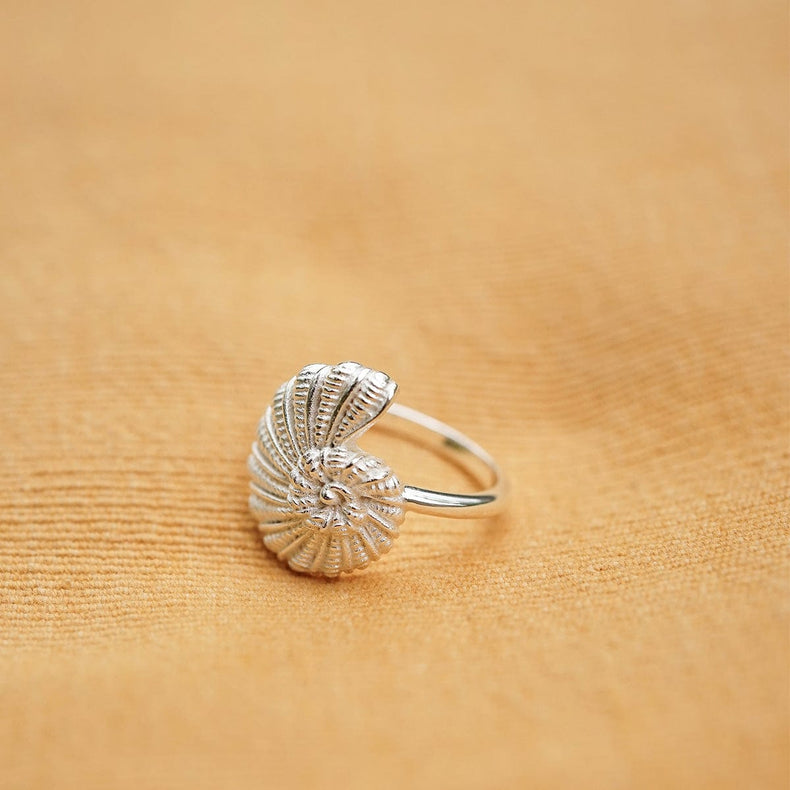 Polly Shell Ring Silver Plate