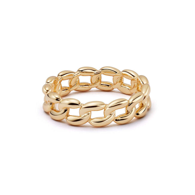 Polly Solid Chain Ring 18ct Gold Plate