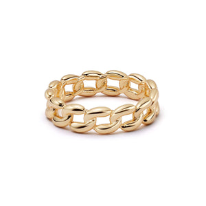 Polly Sayer Solid Chain Ring 18ct Gold Plate recommended