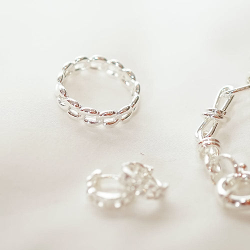 Polly Solid Chain Ring Sterling Silver