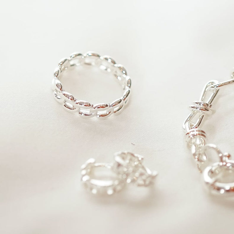 Polly Solid Chain Ring Sterling Silver